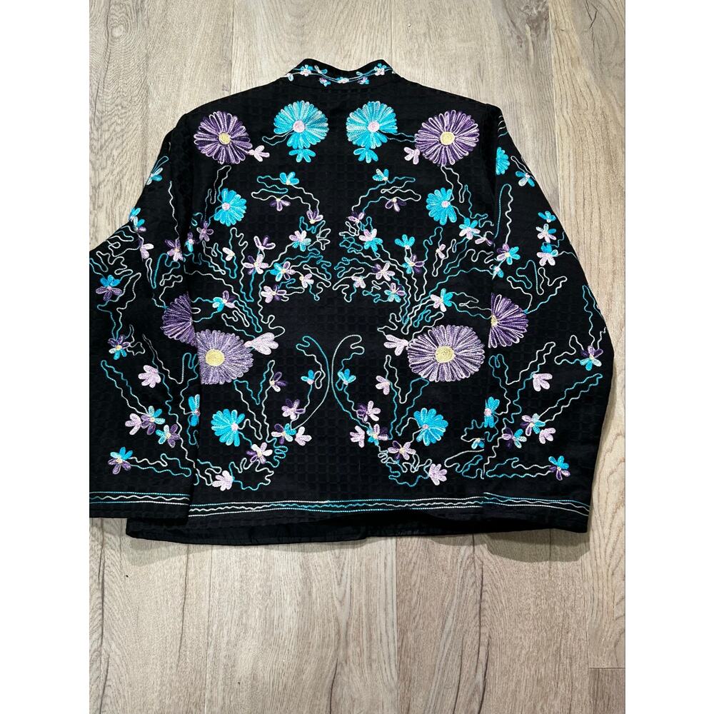 Vintage Draper's & Damon's floral embroidered cotton jacket. - Picture 2 of 4